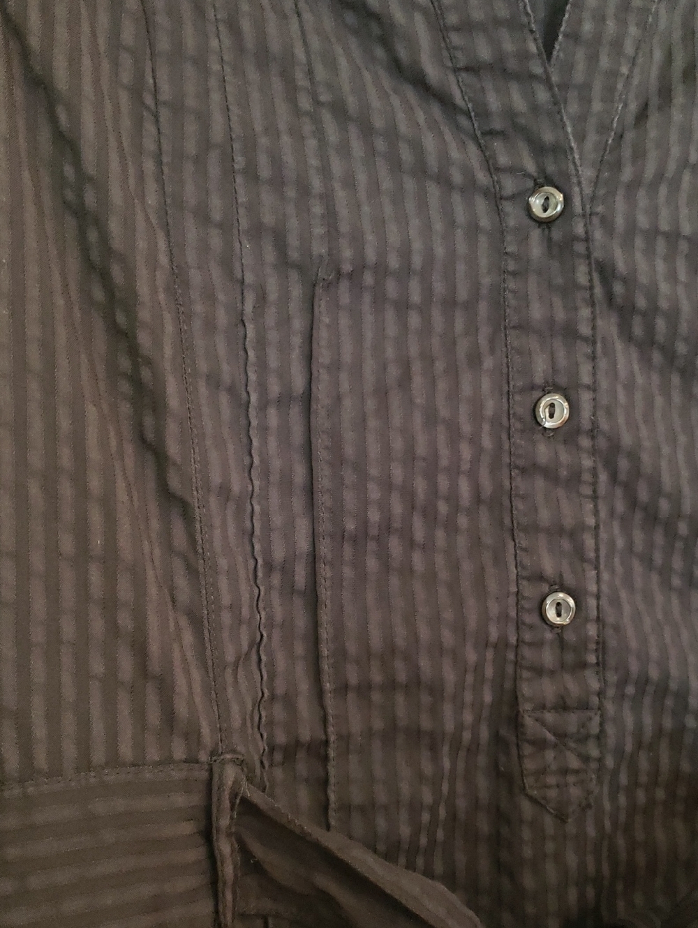 H&M Women's 6 Black on Black Vertical Striped Dress - Picture 5 of 11